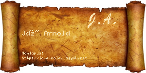 Jó Arnold névjegykártya